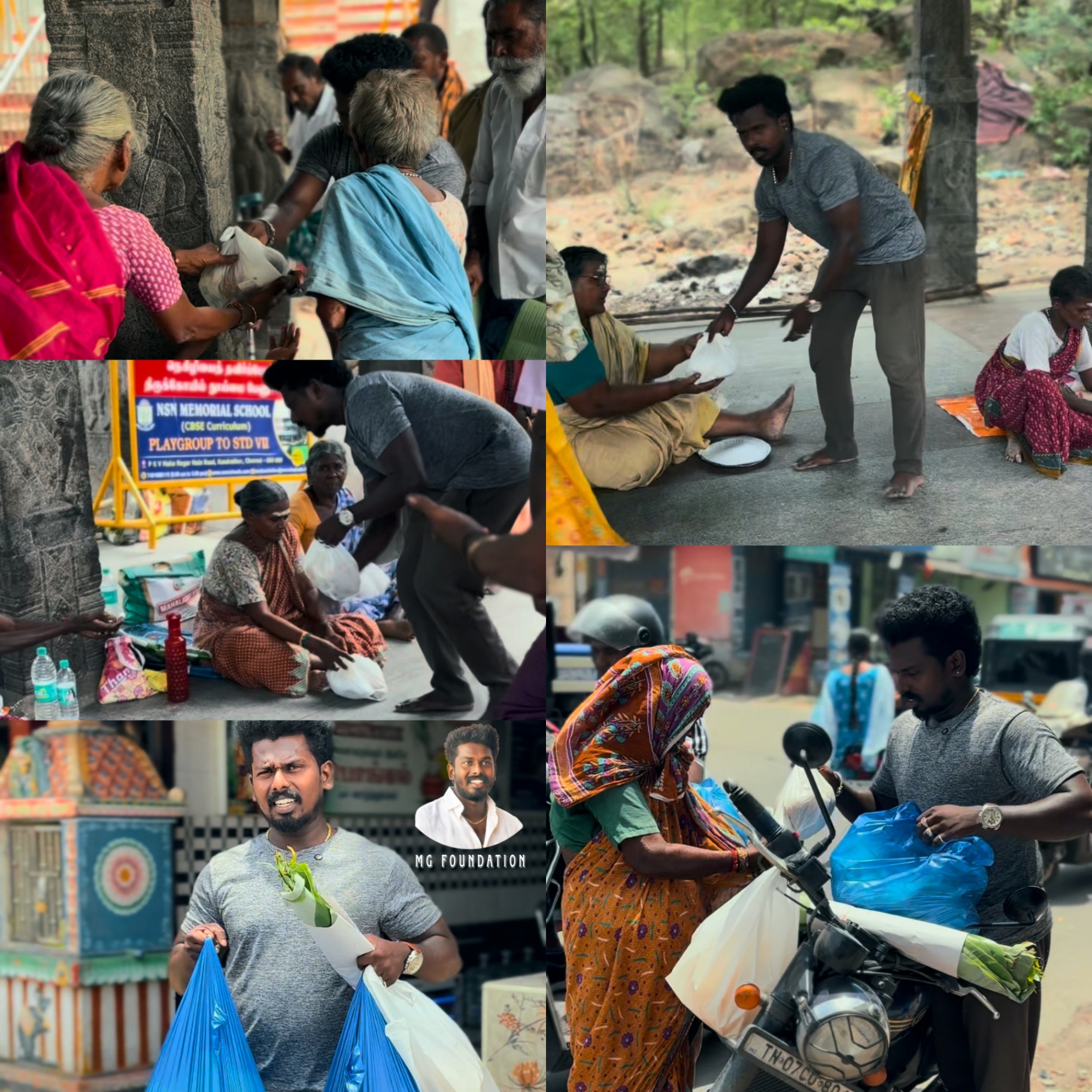 MG Foundation volunteers distributing food packets